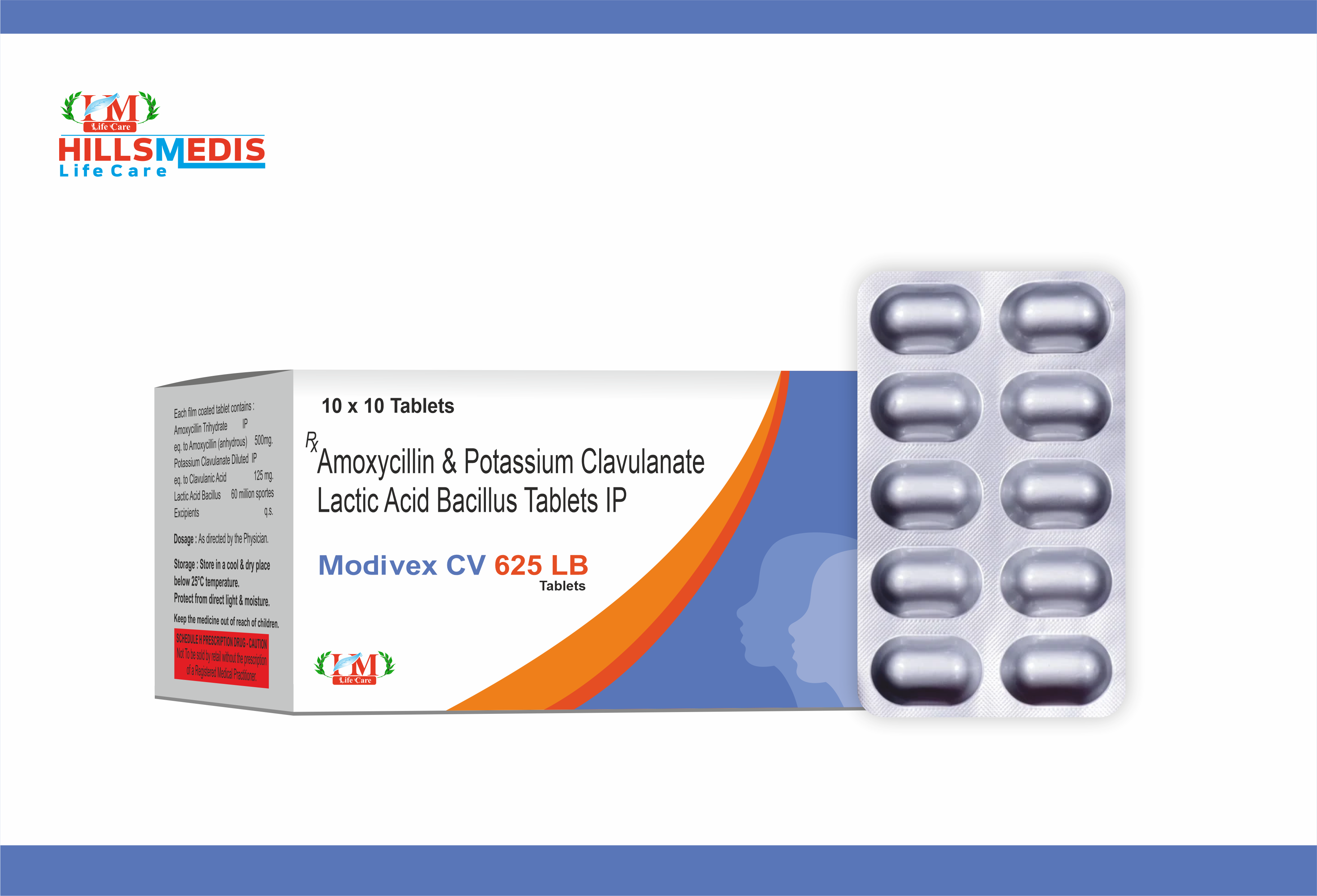 Buy Modivex CV 625 LB (10 Tablets/Strip) – Uses, Side Effects, Composition & Price | Hills Medis Life Care